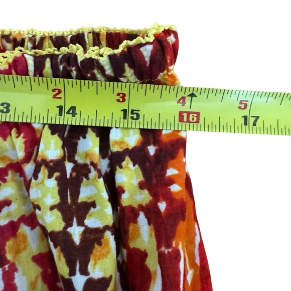 Vintage Jones New York Maxi Skirt Boho Full Lined Red Orange Yellow Geometric L - Picture 3 of 5